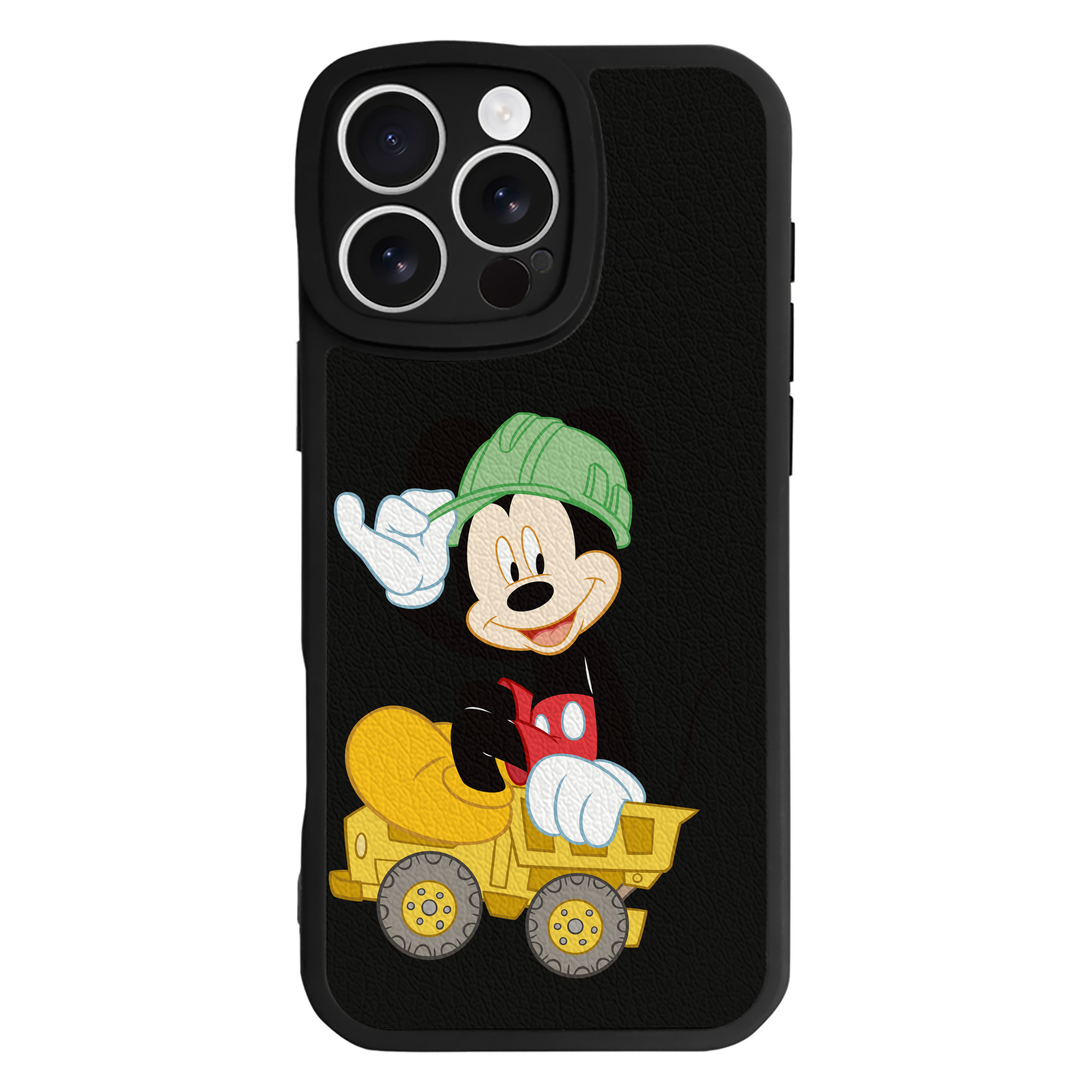 （画像用） ミッキーマウス Mickey Mouse 【iPhone 16シリーズ対応】シリコンスマホケース（レザー調） 材質：シリコン